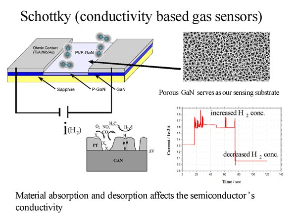 Novel electrochemical and electrical sensing methodologies: Schottky Based Gas Sensors

